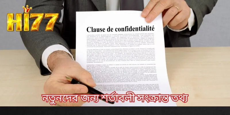 নতুনদের জন্য শর্তাবলী সংক্রান্ত তথ্য